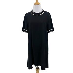 Rag & Bone Dress Women S Black White Thatch Crepe Flared Short Sleeve Mini *READ